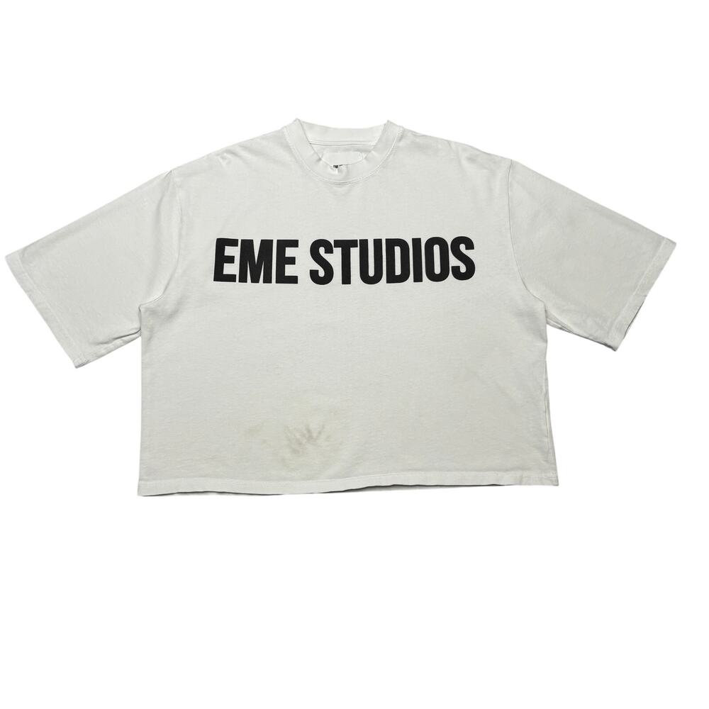 Eme Studios Camiseta Logo Cropped Boxy Tee Shirt Short Sleeve Streetwear Skater